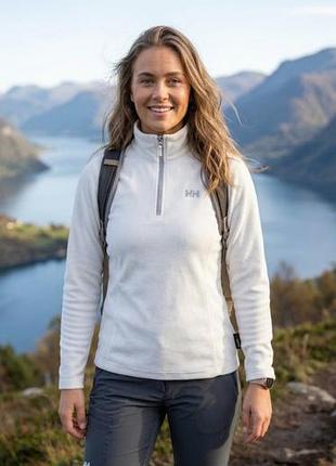 Белая флисовая кофта helly hansen оригинал свитшот флис polartec олимпийка 48-50 l