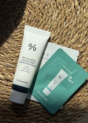 Кремова пінка для вмивання з пробіотиками dr.ceuracle pro balance creamy deep cleansing foam міні 25 мл