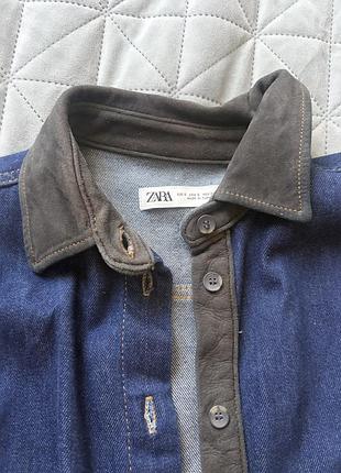 Джинсова рубашка zara 3