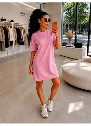 Сукня в стилі oversize, вільного крою з логотипом. тканина двонитка туреччина.