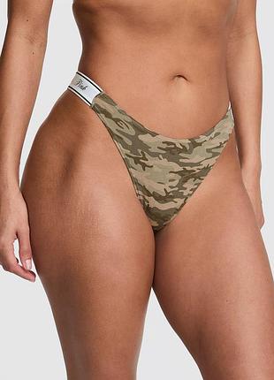 Трусики logo cotton high-leg thong panty
