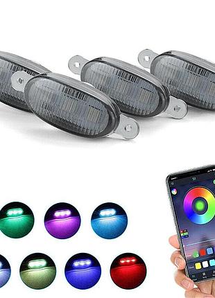 Габарит rgb 37х17мм 12v led 3 диодов решетку радиатора bluetooth