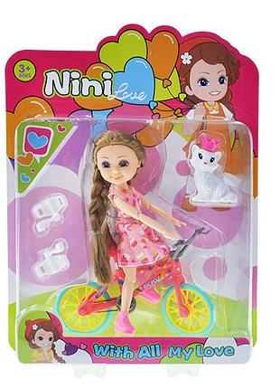 Кукла 628-06 на велосипеде, на блистере р.22x16.5x5 см yg toys
