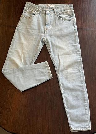Чоловічі джинси zara skinny fit, блакитні, розмір m (eur 40)