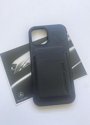 Оригинальный чехол mercedes-benz amg с карманом для карт iphone 12 / 12 pro