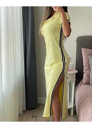 Сукня polo. подовжена збоку з розрізом.