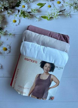 Майка женская на широких бретелях (набор 3 шт) esmara, размер 3xl | 56/58&nbsp;(eur)