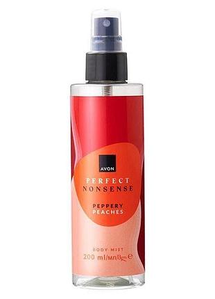 Парфюмированный спрей для тела avon perfect nonsense peppery peaches, 200 мл