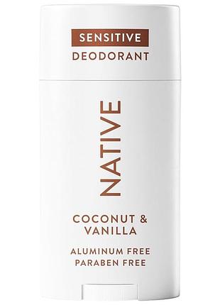 Дезодорант без алюминия для чувствительной кожи native coconut & vanilla 68 г
