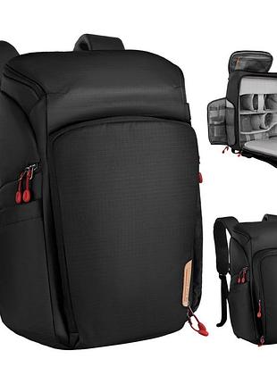 Профессиональный рюкзак для камеры, штатива, ноутбука k&f concept alpha air 25l nature wander 01 (черный с красным) (kf13.128v6)