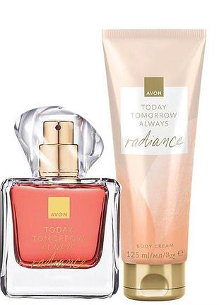 Набор :туалетная вода avon tta radiance 50 мл и парфюмированный лосьон 125 мл