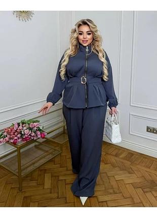 Костюм жіночій. піджак з поясом. штани палаццо.