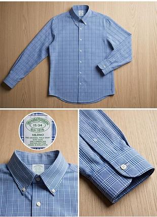 Мужская классическая рубашка brooks brothers (milano fit, non-iron supima cotton)