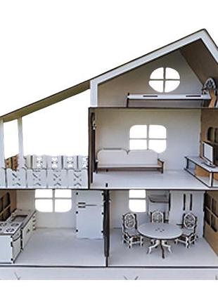 Будинок для ляльки ам-1.12 camelia house з меблями в коробці р.62x21x50см