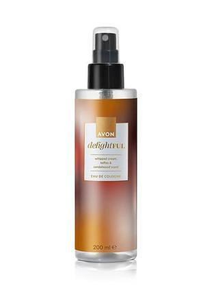 Спрей для тела avon delightful с нотами сливок, тоффи и сандалового дерева 200 мл (5059018442949)