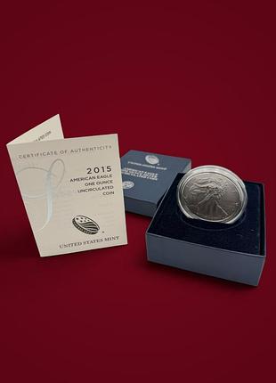 Срібна монета «american eagle». сша, 2015 2