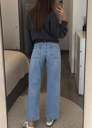 Джинси голубі mid rise cropped 2