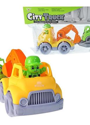 Машина 859-22 с прицепом, в шарик р.42x11x19 см yg toys
