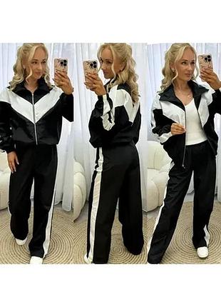 Бомбічна новинка. брюки з карманами та кофта. тканина плащівка.