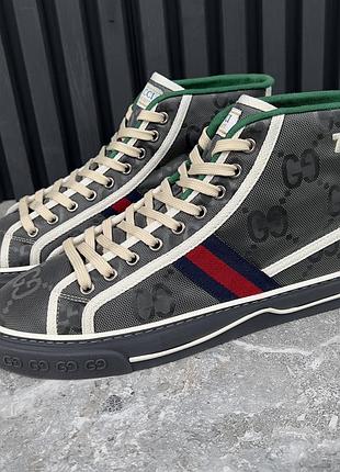 Gucci tennis 1977 maxi gg signature sneakers мужские высокие кроссовки оригинал 42.5 eur