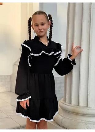 Сукня з мереживом.талія і рукав на резинці.тканина креп-жатка.