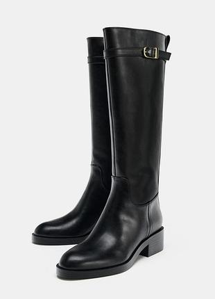 Высокие деми сапоги zara