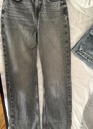 Сірі прямі стрейт джинси zara