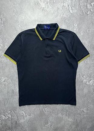 Vintage винтажная футболка поло fred perry фред перри big logo casual кэжуал size xl