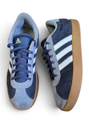 Замшеві кеди кросівки adidas vl court 3.0 сині оригінал р. 38 (24 см)