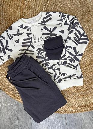 Zara брендовые костюмы с растительным принтом для мальчиков и девочек 🖤