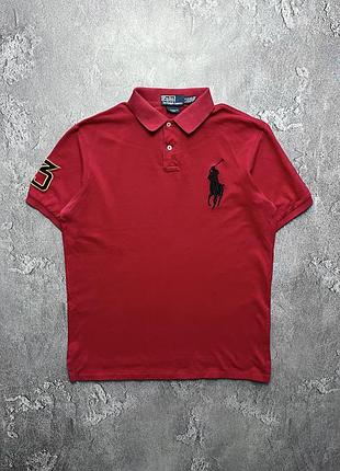 Vintage винтажная футболка поло polo ralph lauren #3 поло ральф лаурен big pony chief keef чиф киф size l