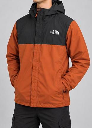 Чоловіча куртка the north face dryvent чорна/теракотова з капюшоном, розмір l