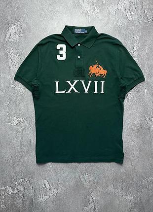 Vintage винтажная футболка поло polo ralph lauren #3 поло ральф лаурен big pony chief keef чиф киф size l
