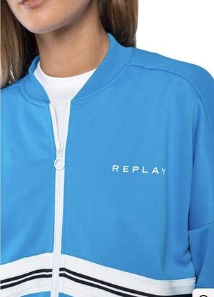 Спортивная кофта replay, голубого цвета, размер м в идеальном состоянии