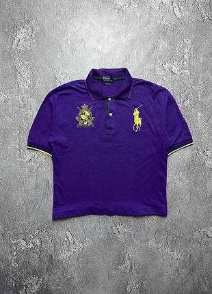 Vintage винтажная футболка поло polo ralph lauren поло ральф лаурен big pony chief keef чиф киф size s