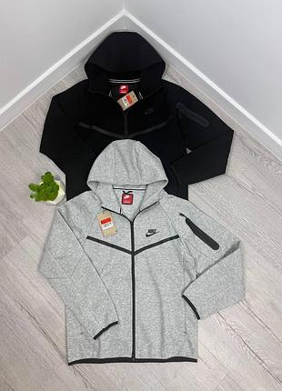 Мужское зип-худи nike tech fleece на молнии | спортивная кофта nike с капюшоном | олимпийка найк с капюшоном