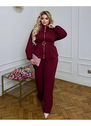 Костюм жіночій. піджак з поясом. штани палаццо.