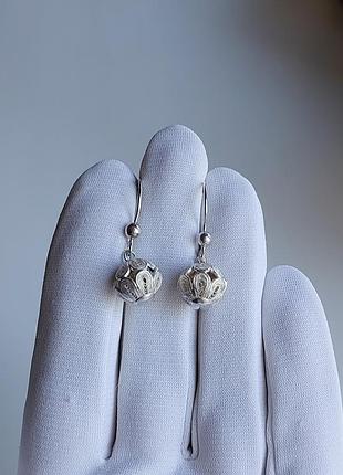Винтажные серебряные серьги 5