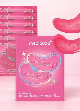 Гидрогелевые патчи для кожи вокруг глаз medicube pdrn pink collagen jelly eye mask patch 6 pairs