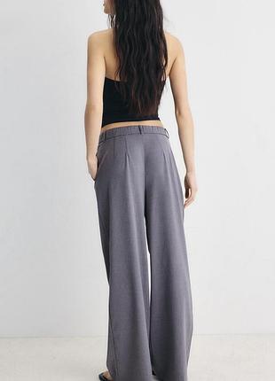 Сірі штани wide-leg stradivarius 2