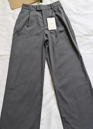 Сірі штани wide-leg stradivarius 4