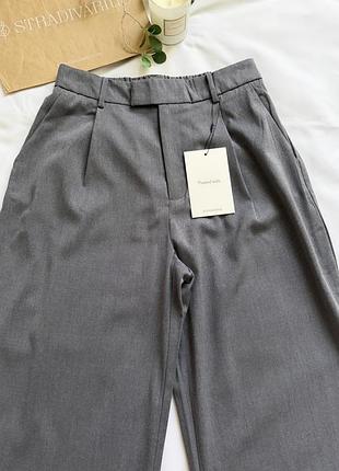 Сірі штани wide-leg stradivarius 5