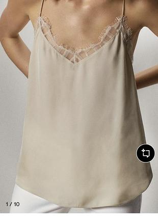 Майка в білезневому стилі від massimo dutti, рослиний шовк + віскоза. розмір 36 s. стан чудовий