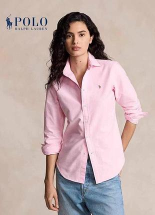 Розовая рубашка polo ralph lauren