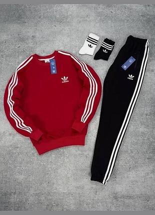 Костюм adidas світшот,штани,шкарпетки 2 пари,турецька двунитка,лампаси пришиті,логотип прорезинений