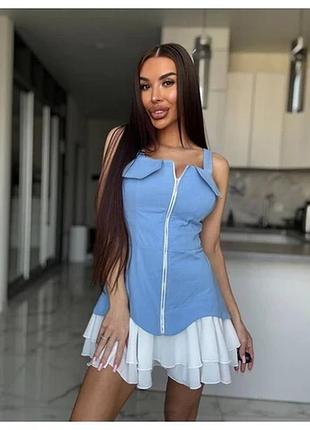Джинсовий сарафан на брителях. турецький джинс