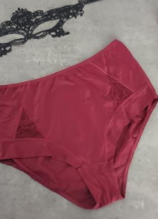 Бордовые трусики с кружевом marks &amp; spencer