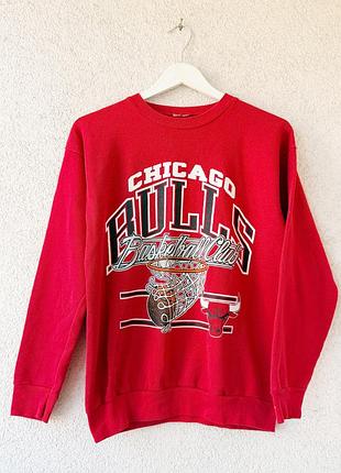 Мужской винтажный красный свитшот chicago bulls 1990-х годов