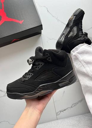 Кроссовки jordan 5 black dark brown gum арт 2071