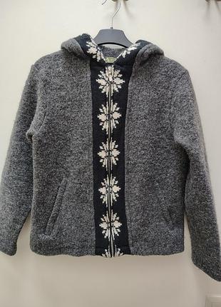 Тепла вовняна куртка-кофта ock outdoor ( 80% вовна) made in italy, розмір 36(s)